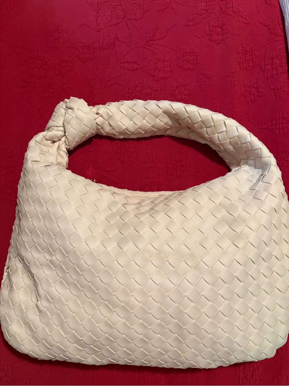 Anthropologie Faux Leather woven Hobo bag